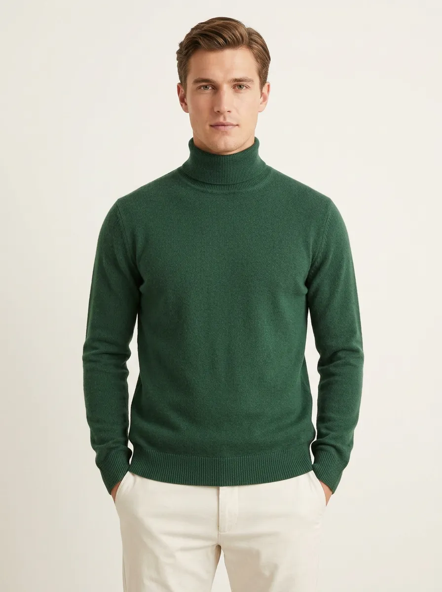 Men's Seasonal Layer Ribbed Knit Turtleneck Sweater