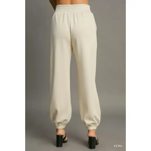 Drawstring Jogger Pants with Front Seam Detail
