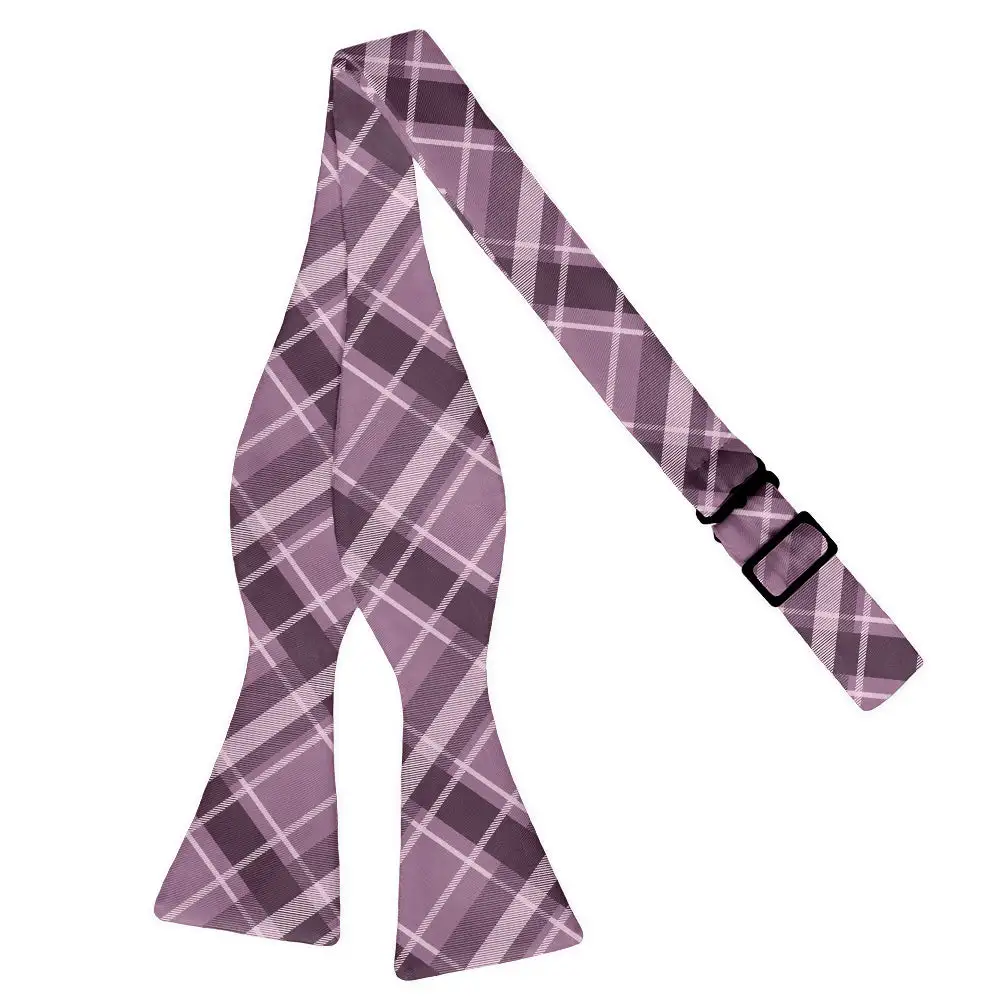 Regal Plaid Motif Bow Tie