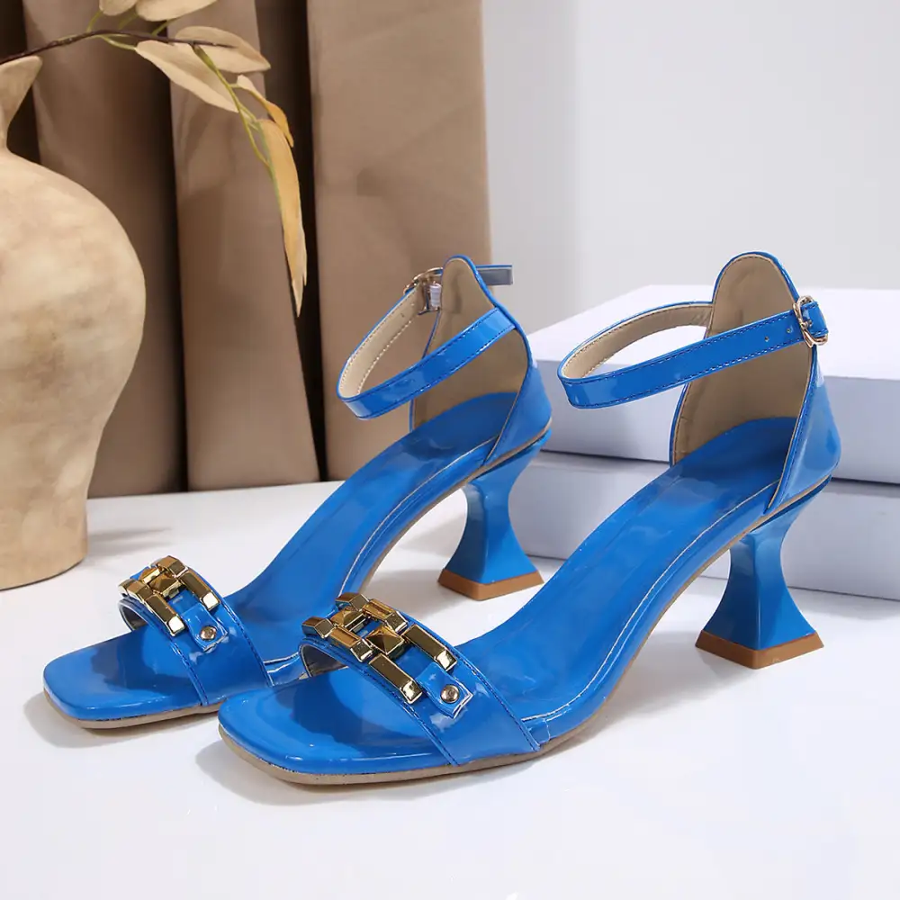 Buckle Strap Square Toe Sandals