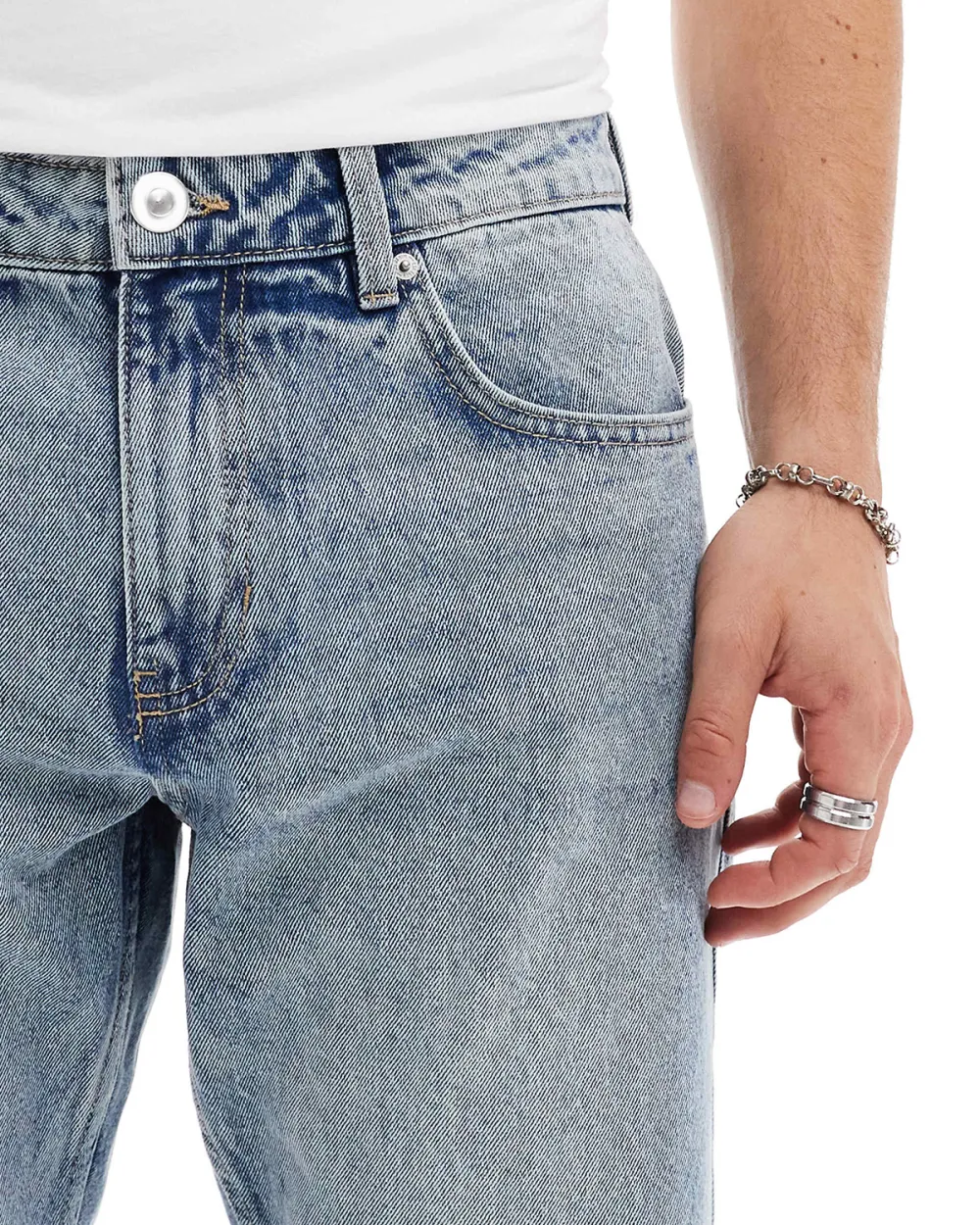 Straight Fit Jeans In Light Blue