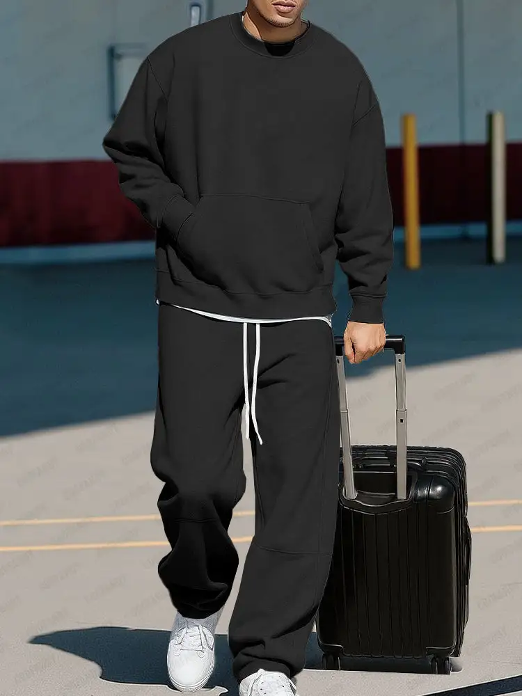 Cotton Blend Sweatshirt & Pants Set
