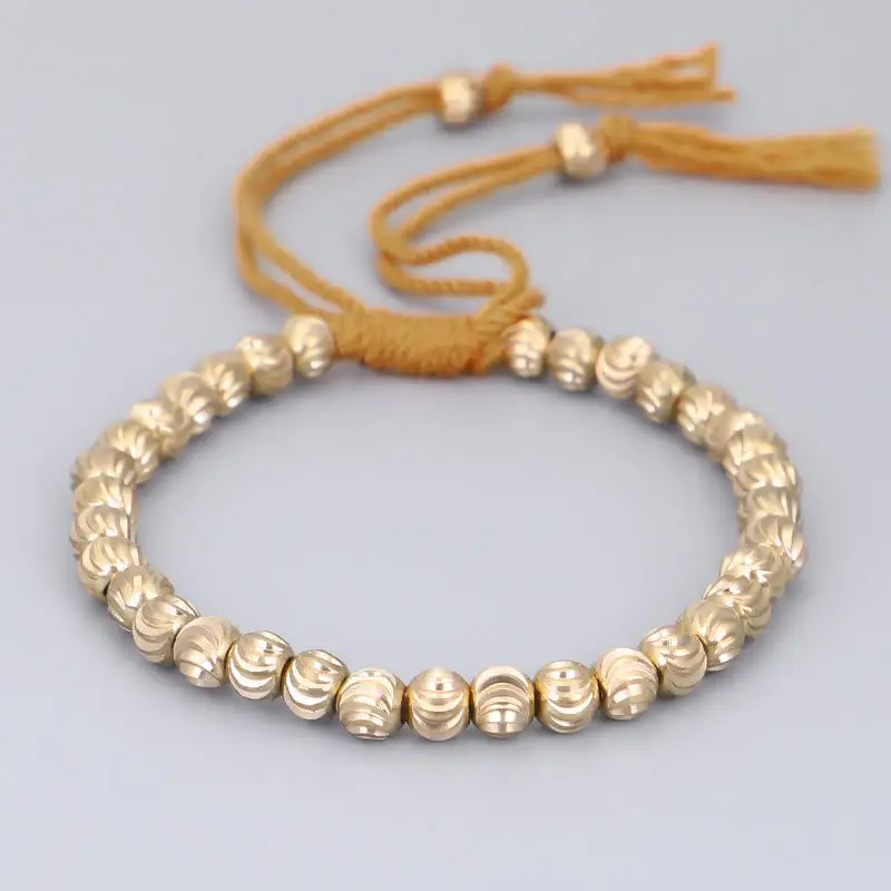Handmade Copper Bead String Bracelet