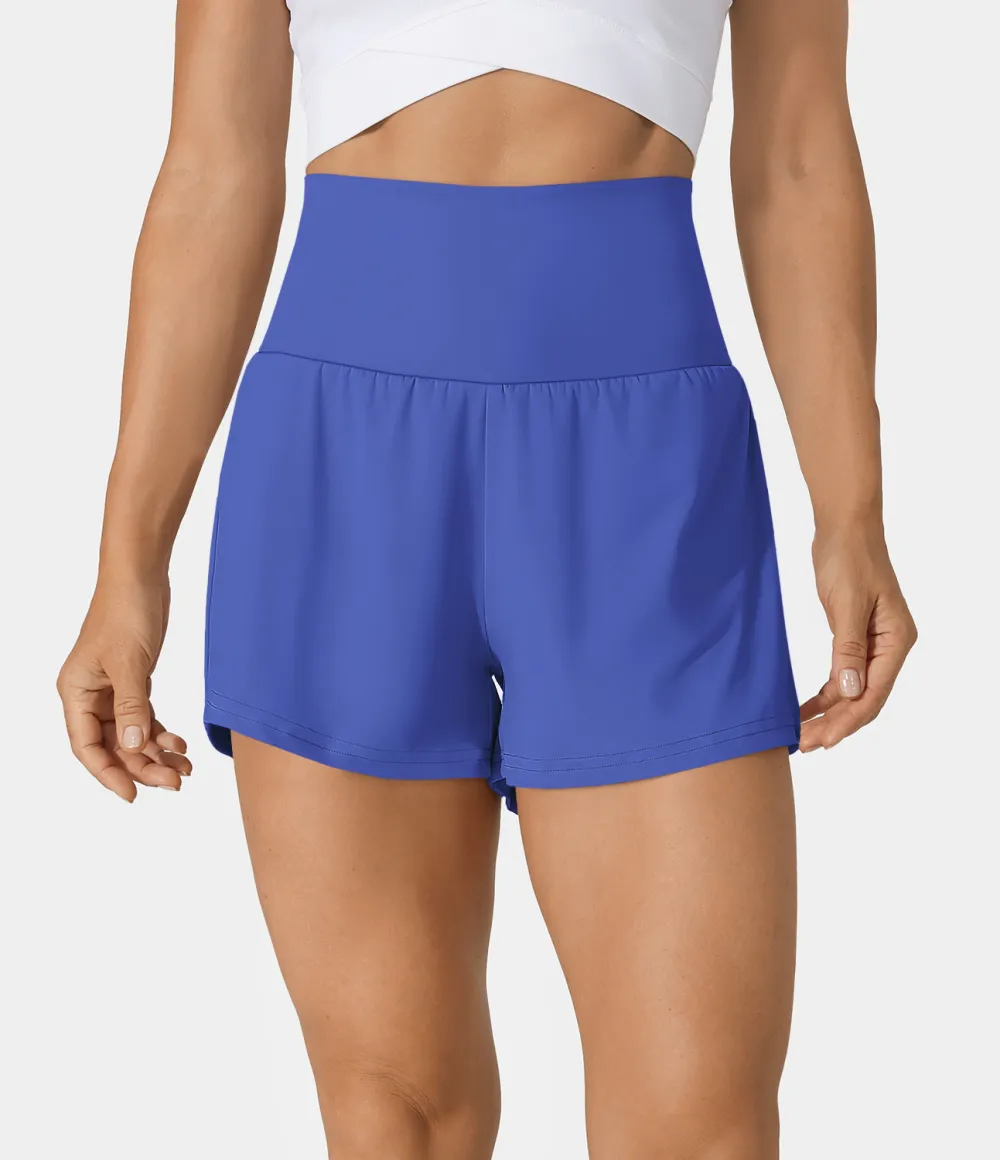 2026🔥  Super High Waisted Back Pocket & Side Hidden Pocket 2-in-1 Yoga Shorts 2.5