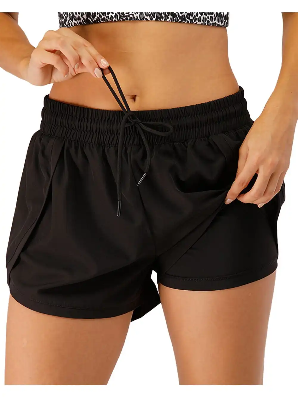Drawstring Elastic-Waist Quick-Dry Lightweight Running Shorts