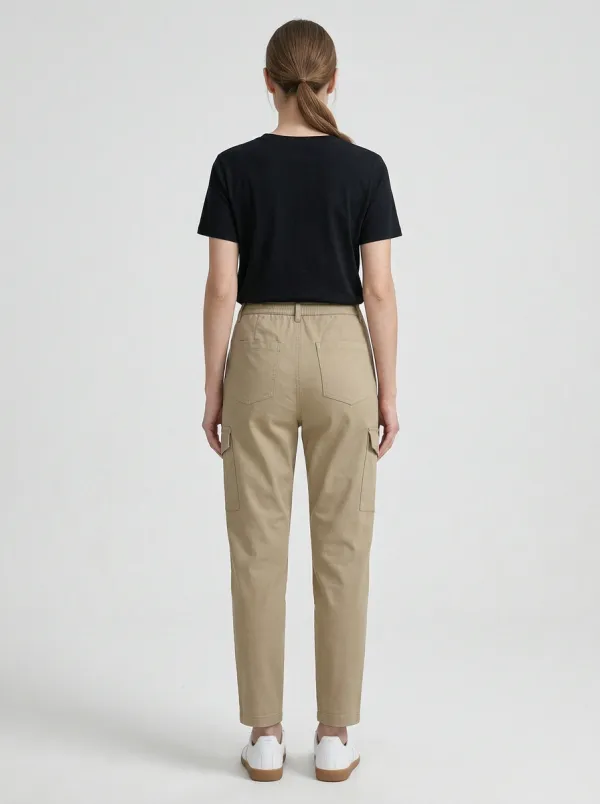 Women's Belted Tapered Utility Cargo Trousers