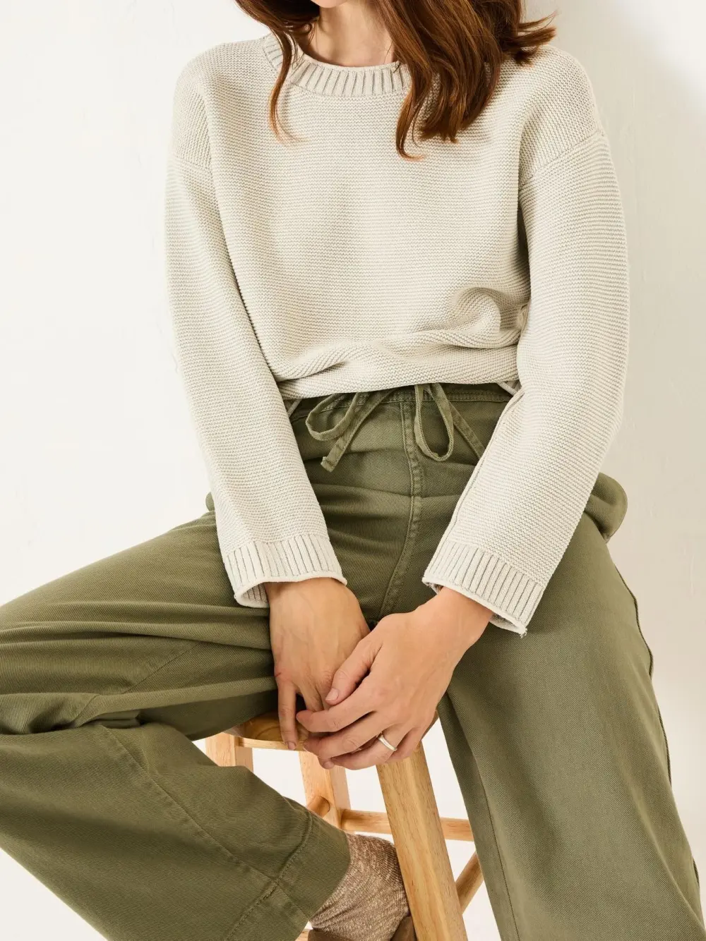 Stone Knitted Round Neck Jumper