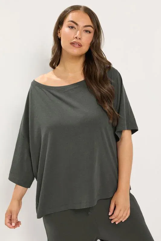 Grey Off Shoulder Tee
