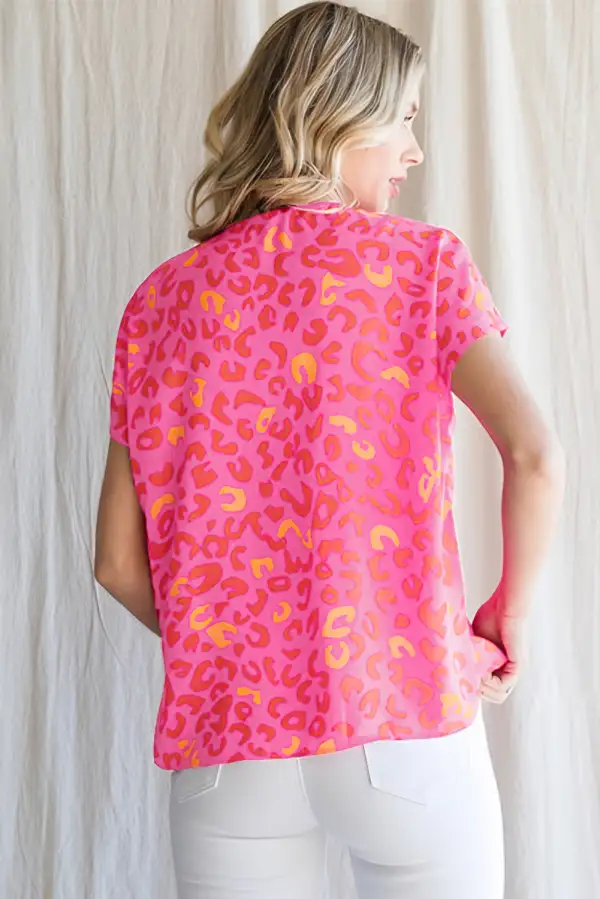 Clean Short Sleeve V Neck Blouse
