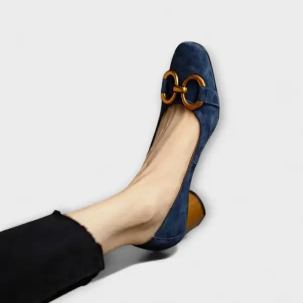 Suede Block Heel Supportive Classic Pumps