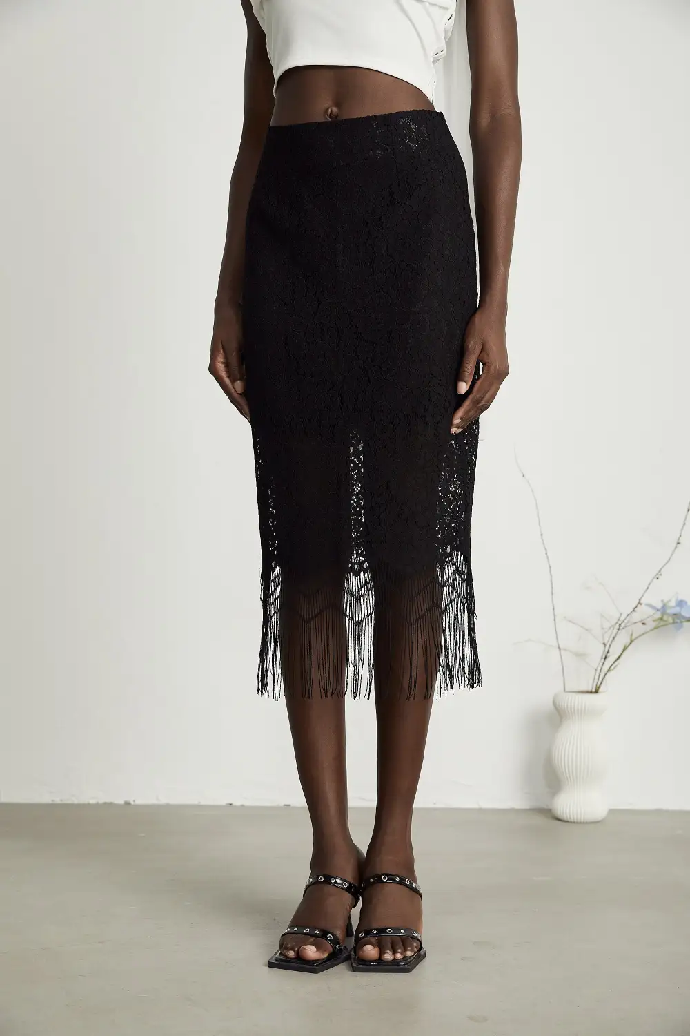 Lace Tassel Skirt