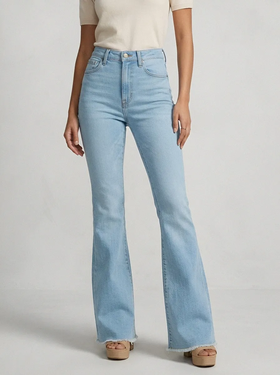 Minimal High-Waist Women's High-Waist Stretch Flare Jeans
