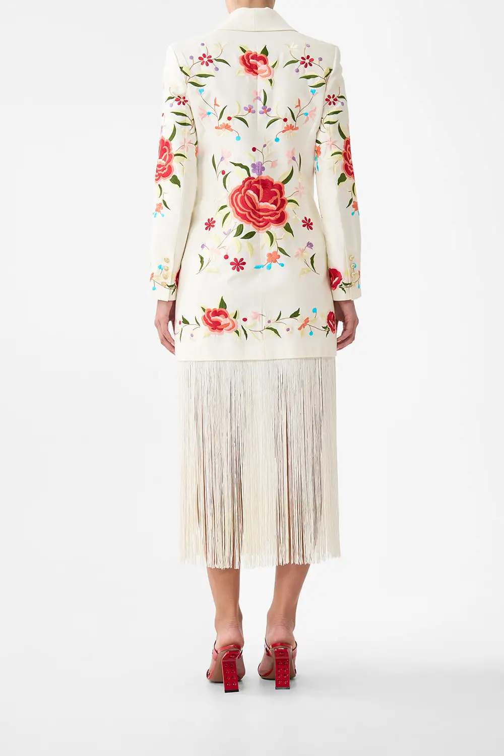 Printed Blazer with Fringing Jacket
