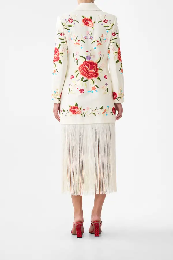 Printed Blazer with Fringing Jacket