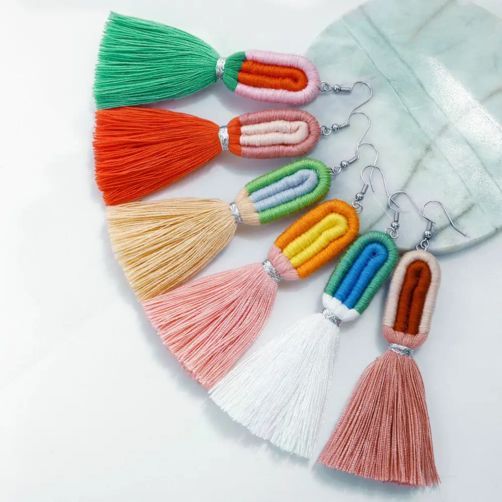 Creative Pendant Bohemian Tassel Bag Pendant Rainbow Keychain