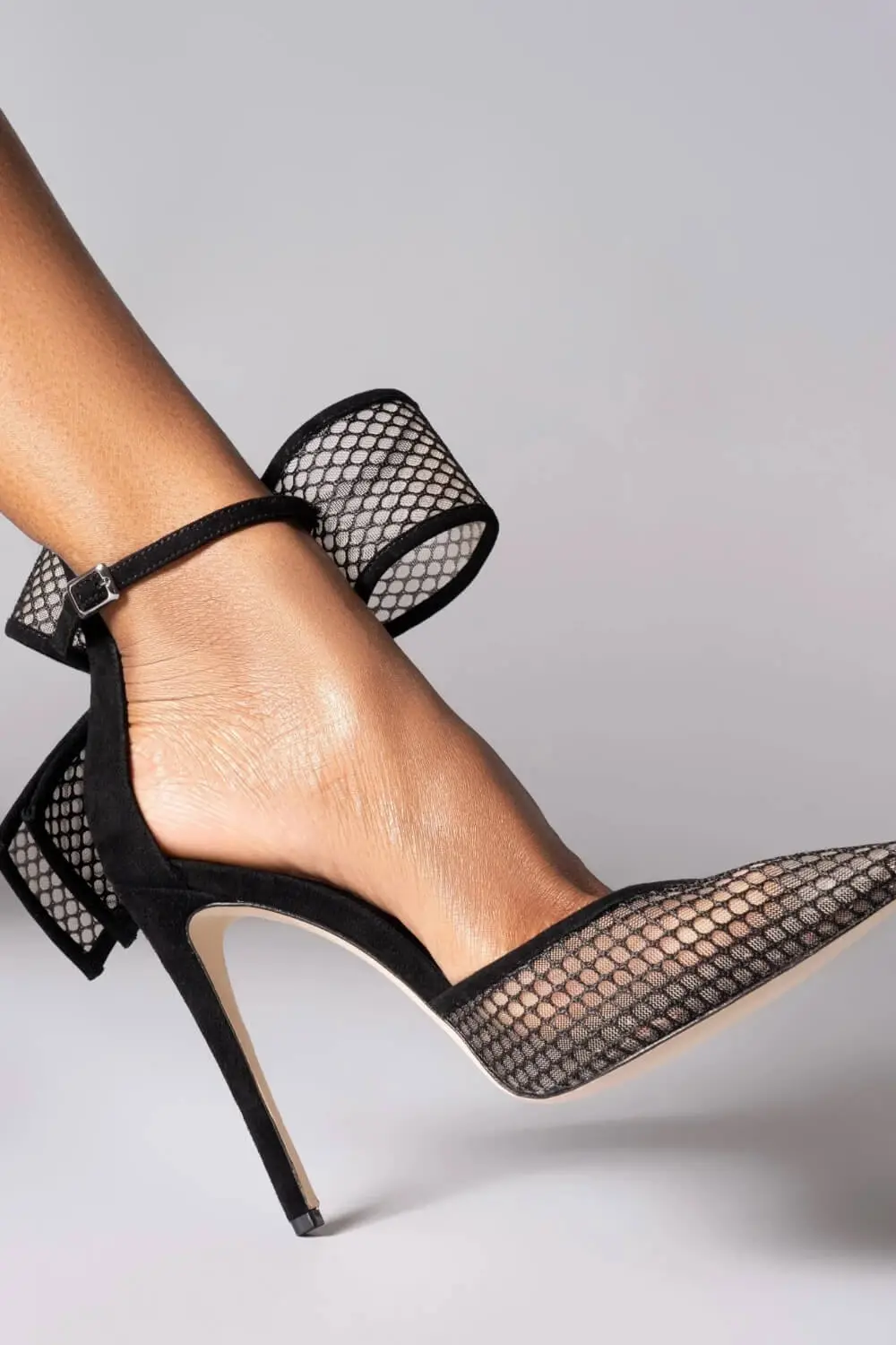 Mesh Bow Detail Pointed Toe