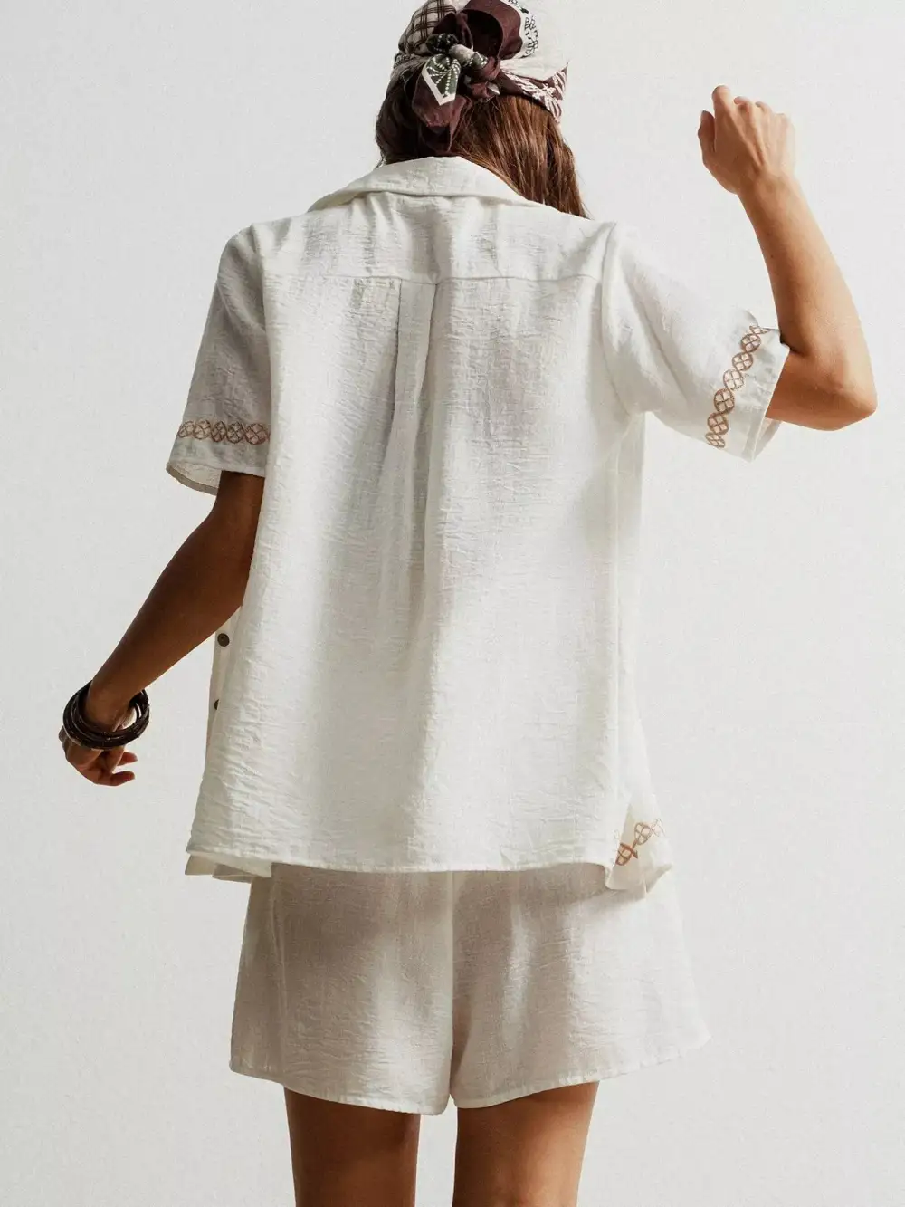Everyday Button Up Short Sleeve Shirt and Shorts Set