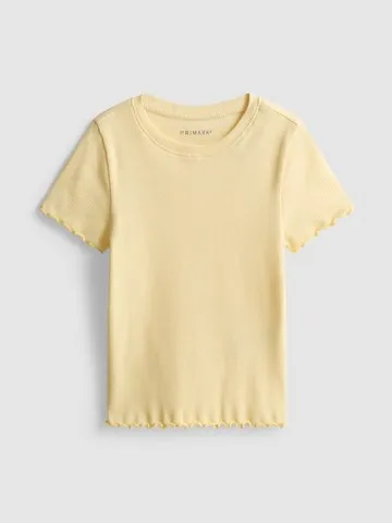 1.5-8yrs | Ribbed Lettuce Trim T-Shirt