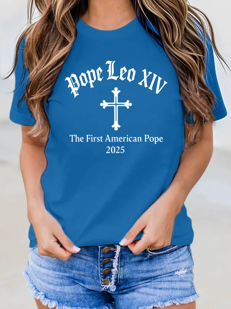 Letter Printed Round-Neck Short Sleeve T-Shirts