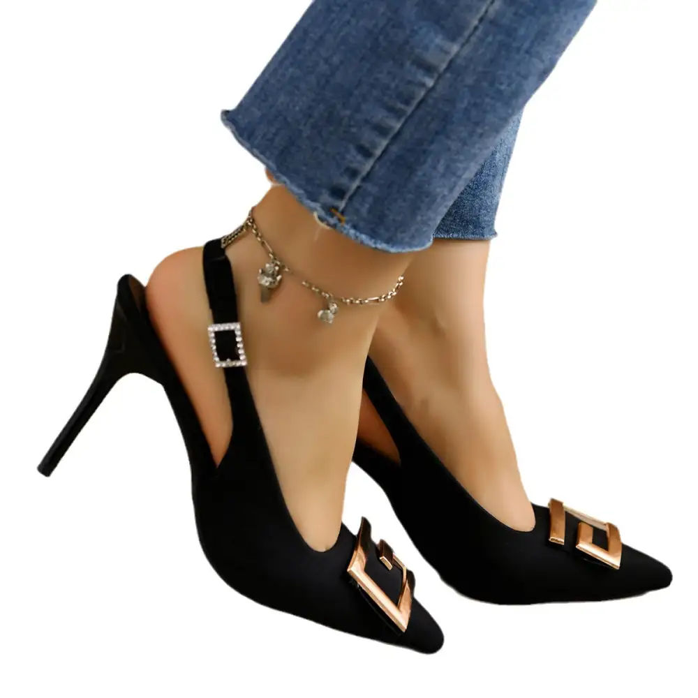 Suede Finish Pointed Toe Stiletto Heels