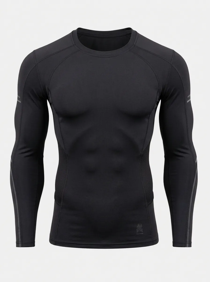 Men's Fitness Sports Compression Printed Long Sleeve Shirt