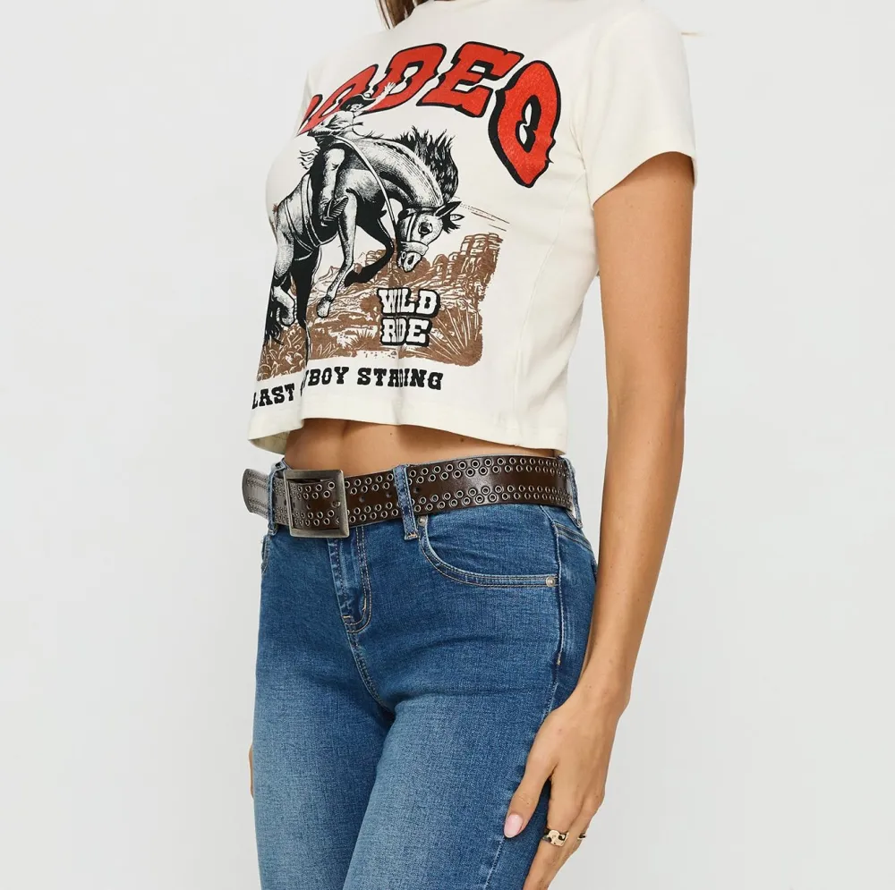 Beige Graphic Baby Tee