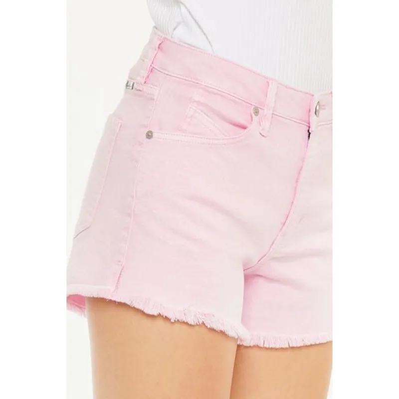 Raw-Hem High-Waist Denim Shorts
