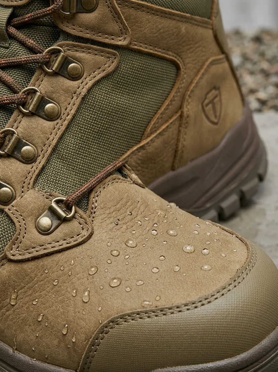 Men's Waterproof Leather Tactical Work Boots for Outdoor Use