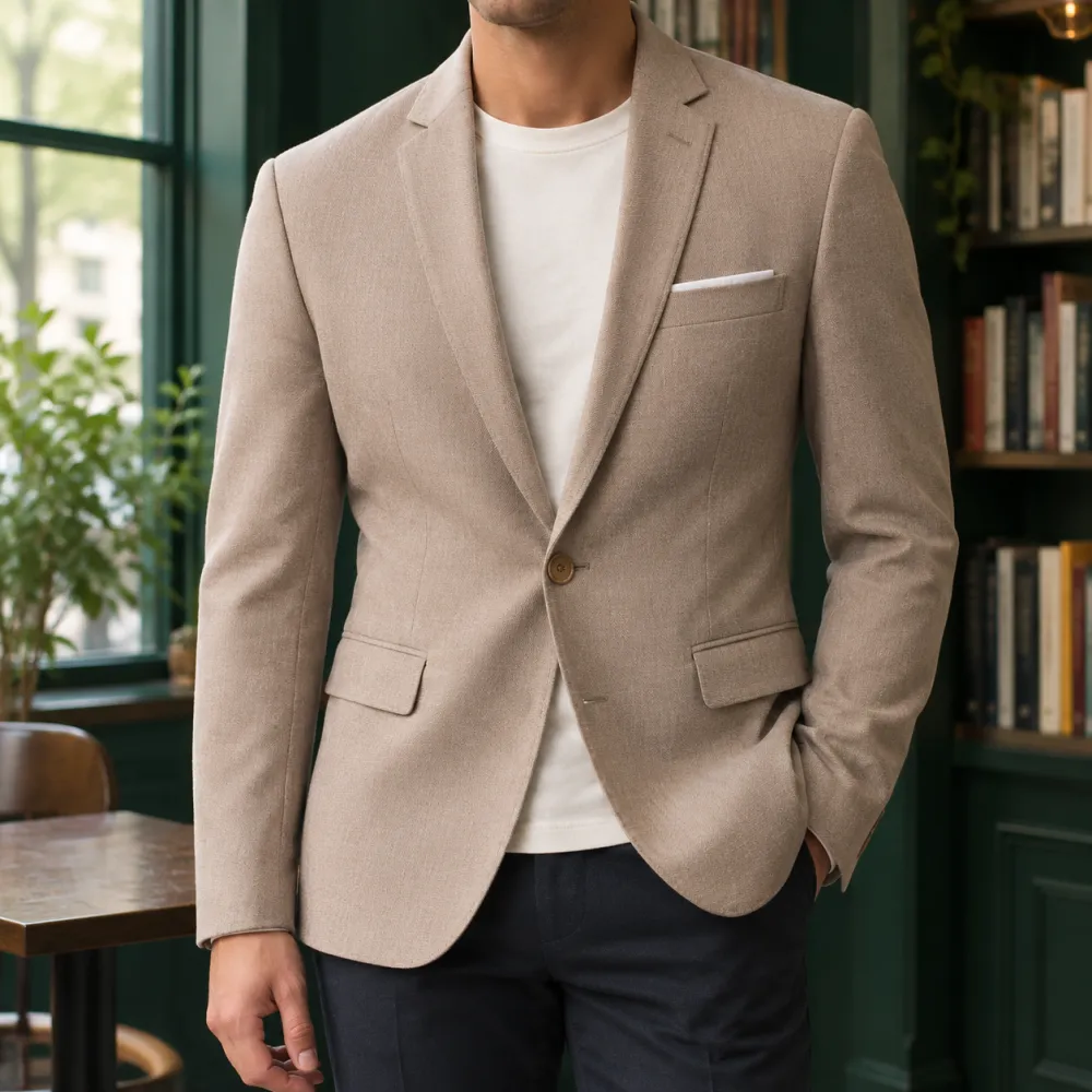 Tailored Notched-Lapel Blazer