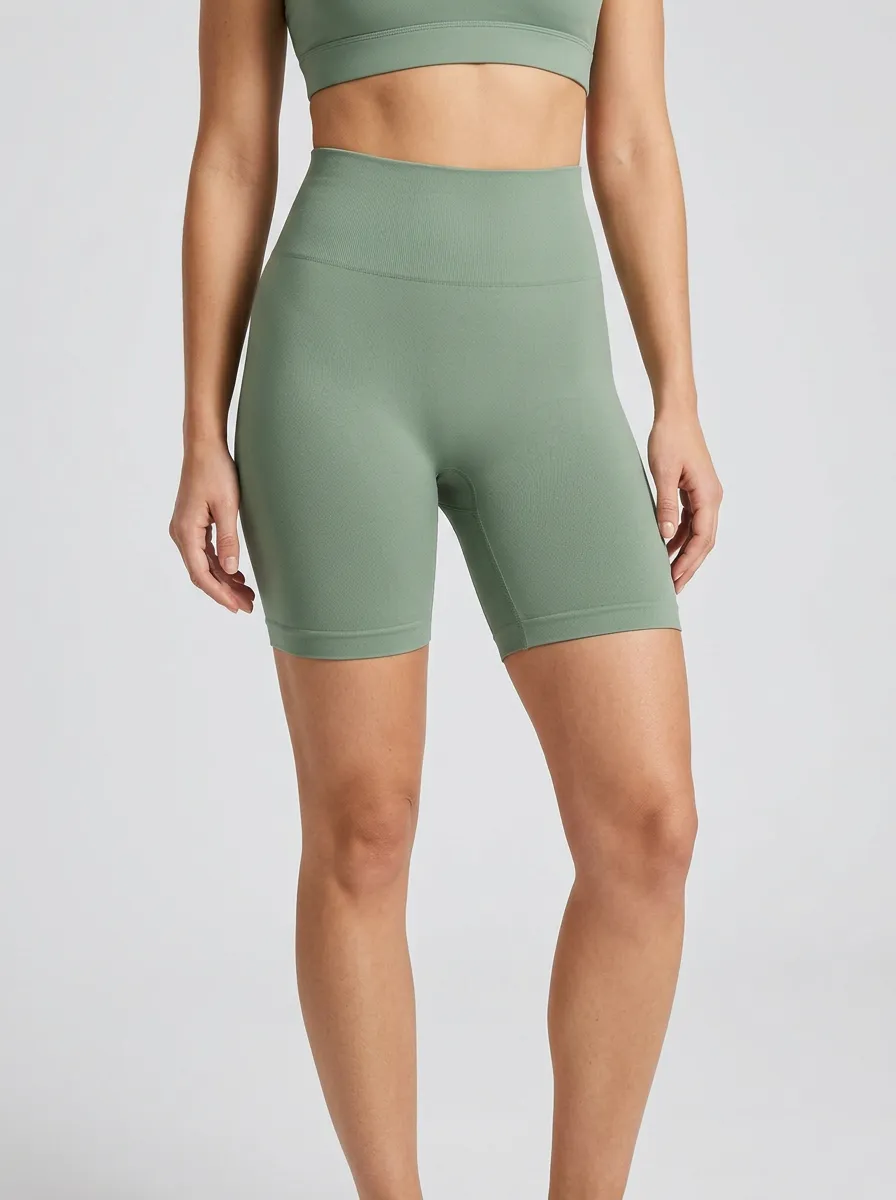 Women's Seamless Matte-Finish High-Rise Biker Shorts