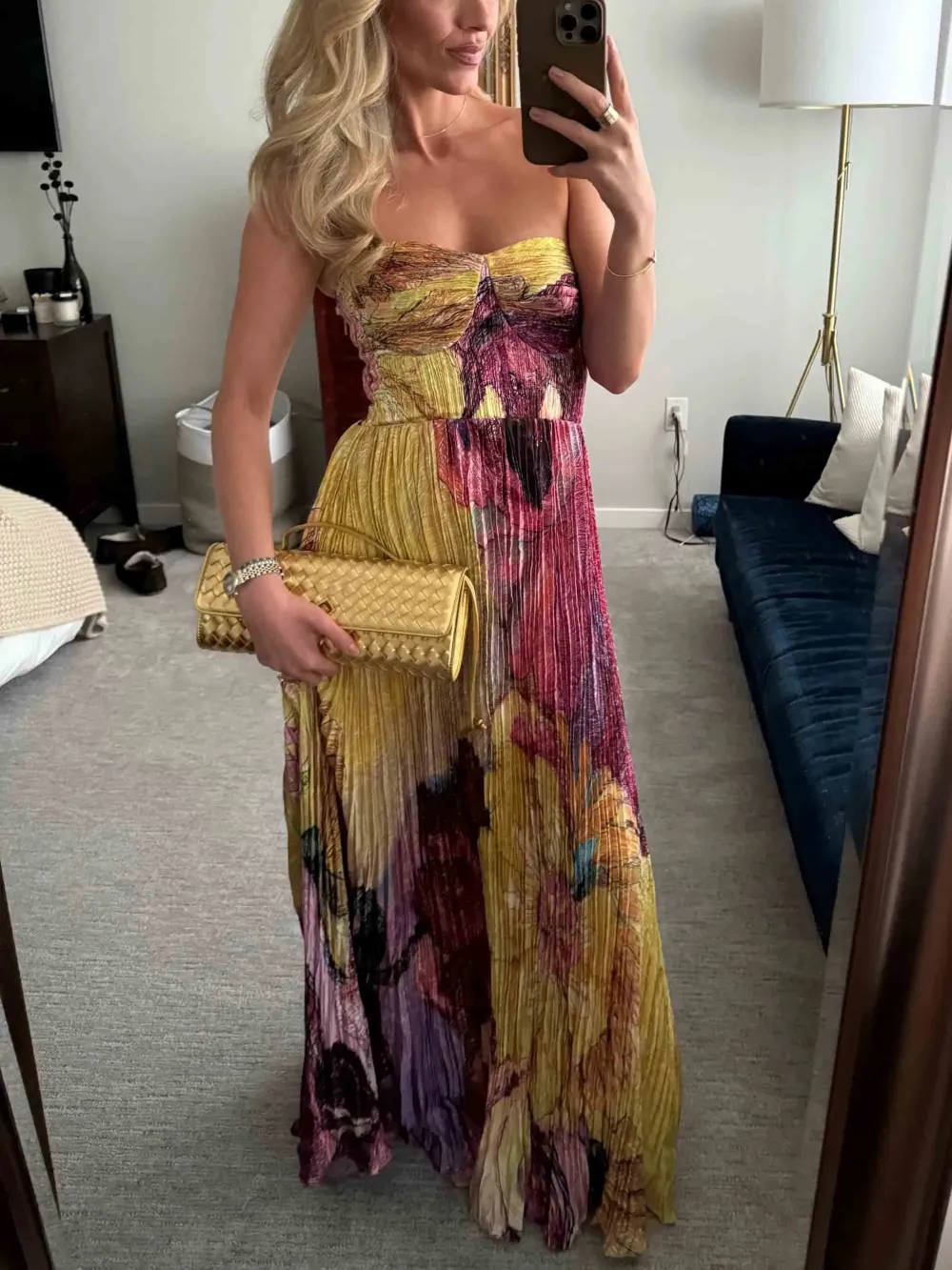 Vintage Art Hand Painted Maxi Dress
