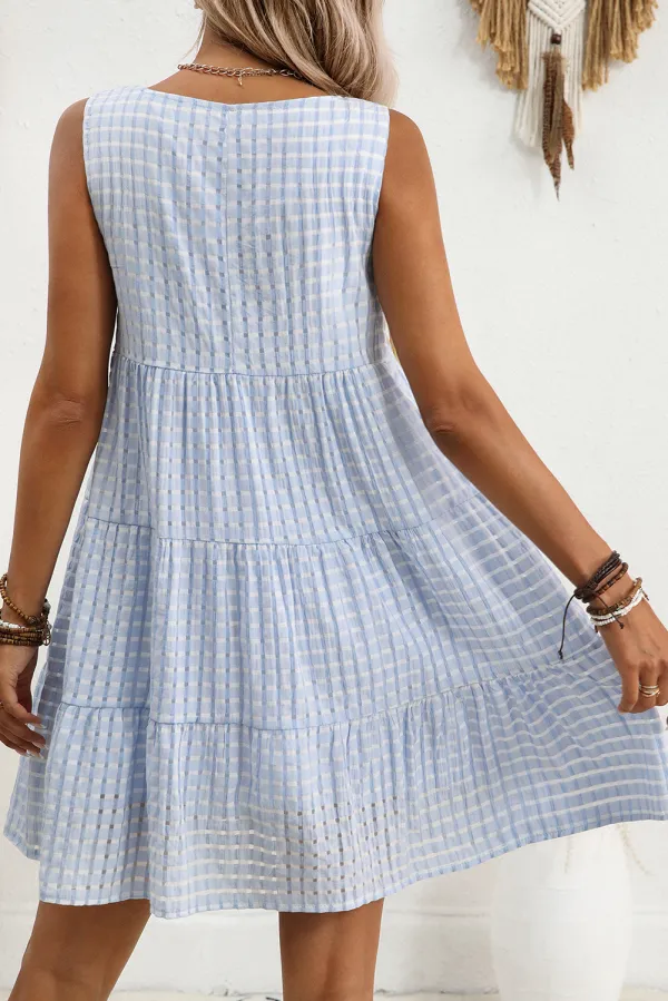 Subtle Tiered Tie Detail Mini Dress