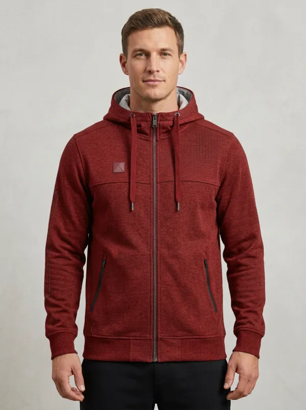 Men's Perforated Hooded Zip-Up Sports Jacket