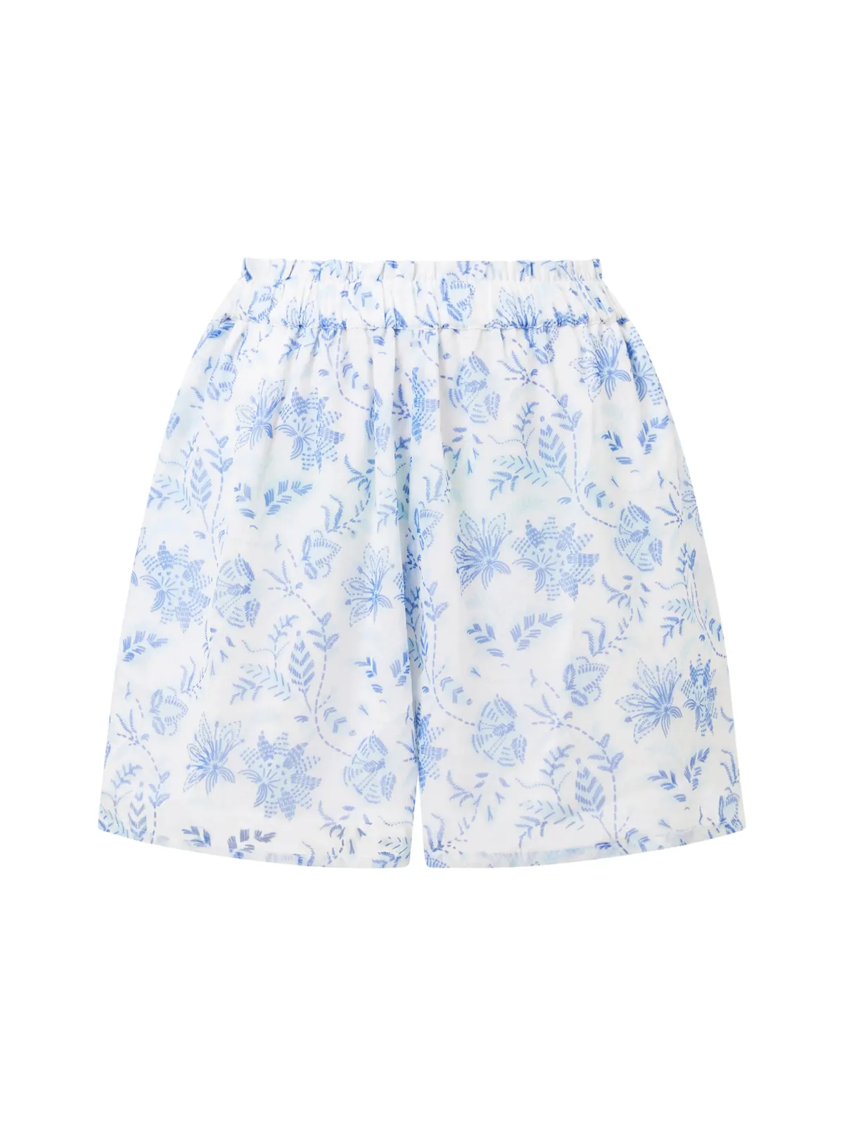 Lightweight Elastic Waist Printed Shorts