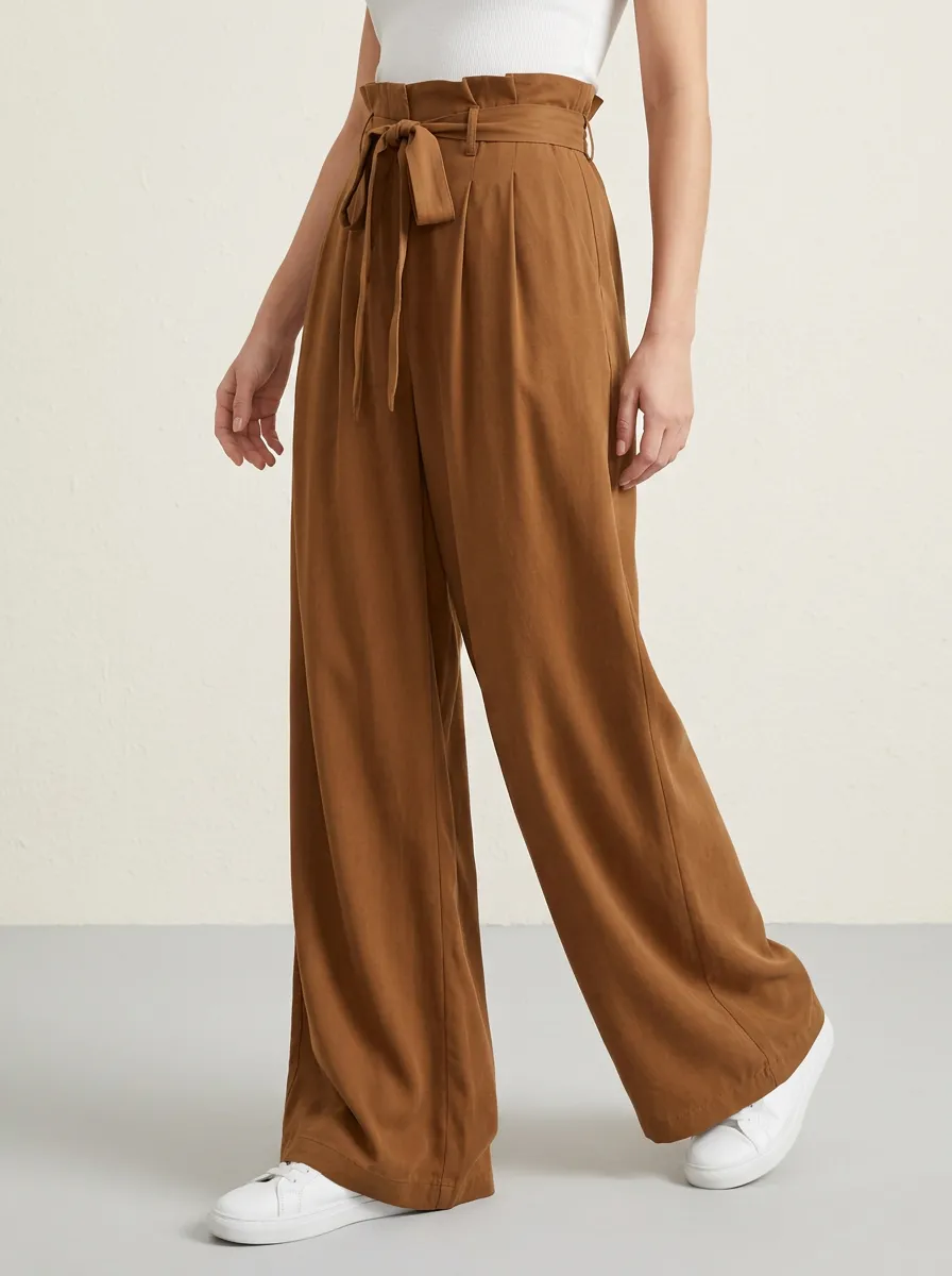 High-Rise Casual Wide Leg Pants