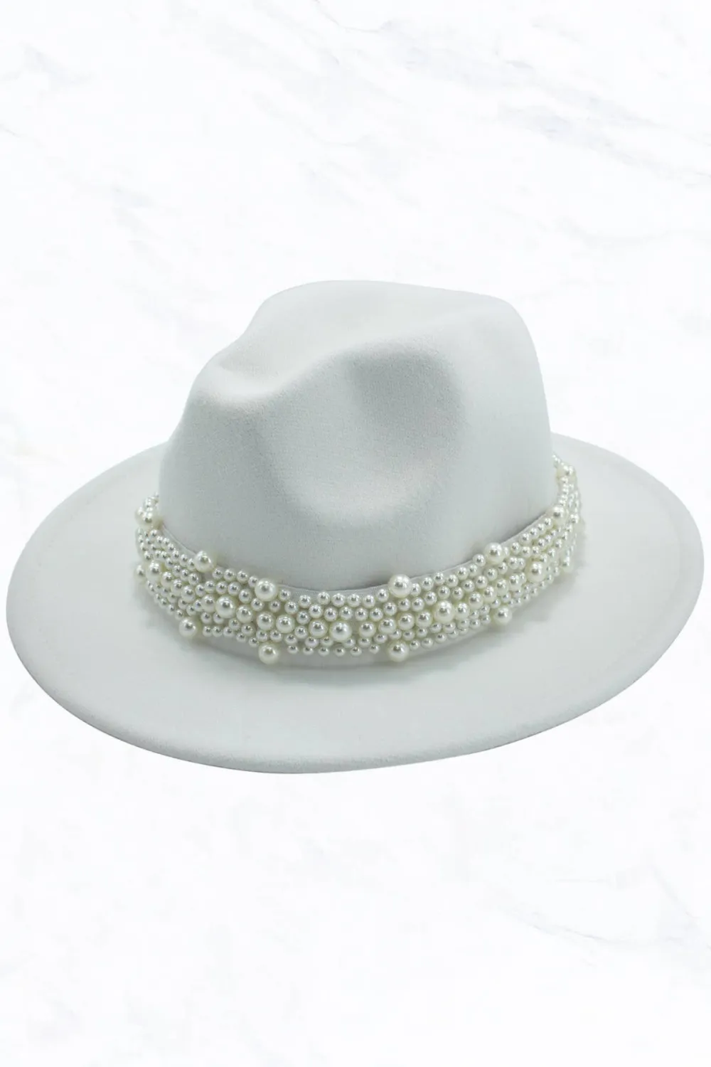 New Style Fashion Fedora Jazz Hat with Wide Pearl Belt