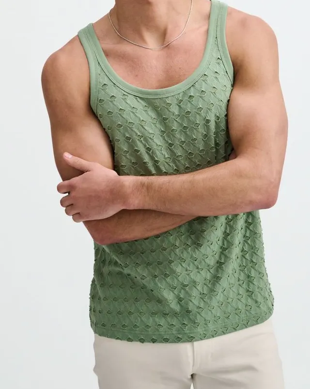 Casual Textured Knit Tank Top