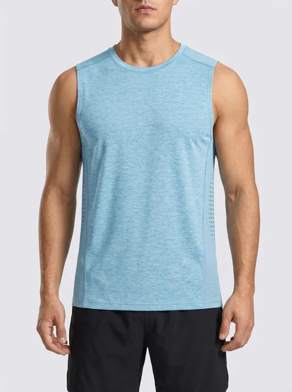 Men's Fitness Workout Mesh Side Panel Quick-Dry Tank Top