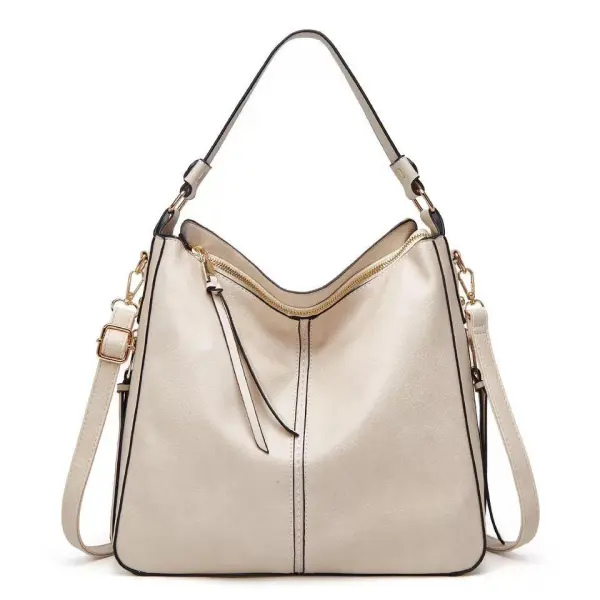  Refined Spacious Leather Hobo Tote Bag Apparel