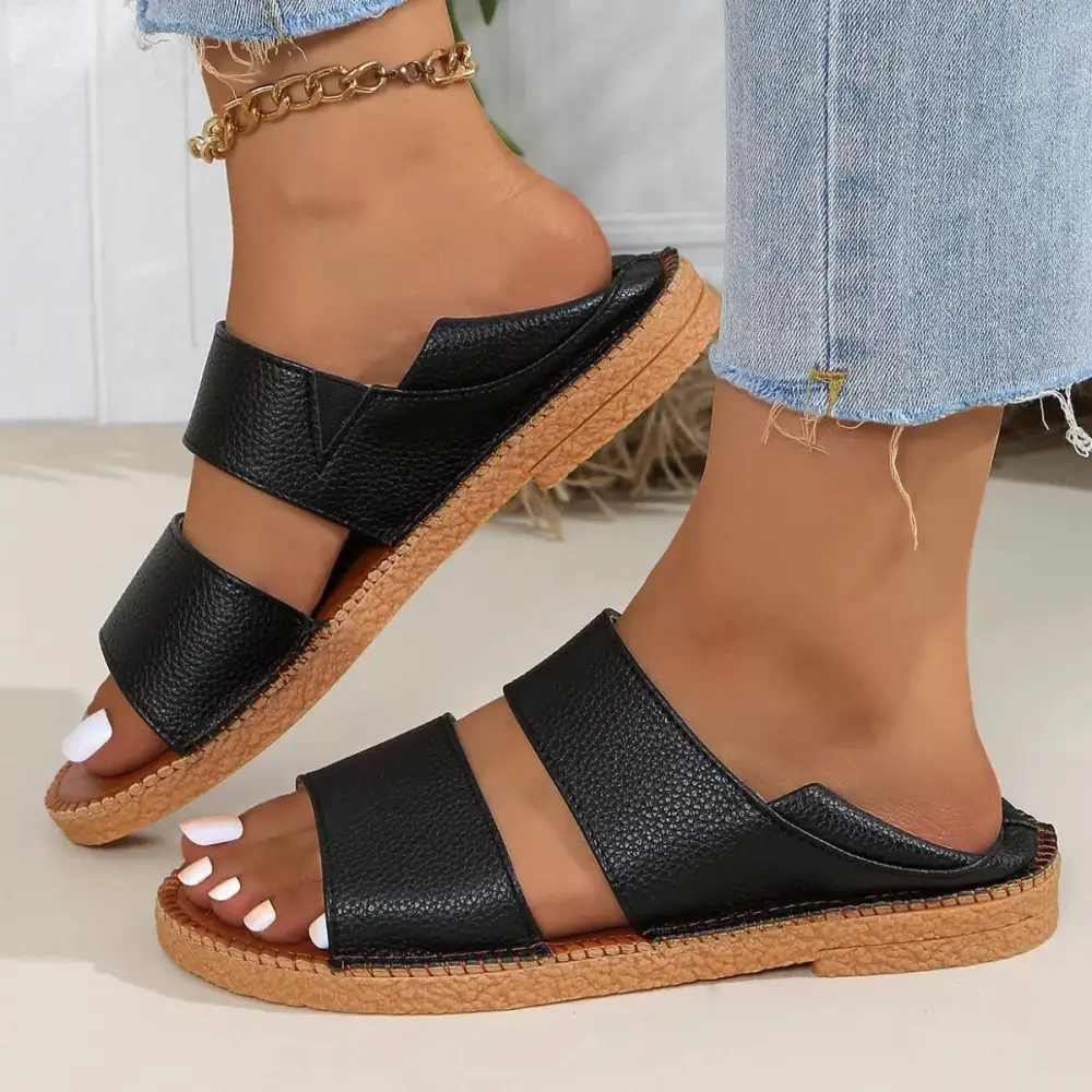 Flexible Open-Toe Flat Sandals