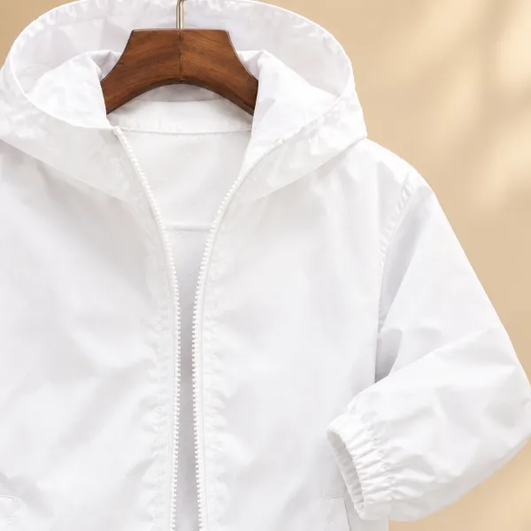 Hooded Woven Zip-Front Jacket
