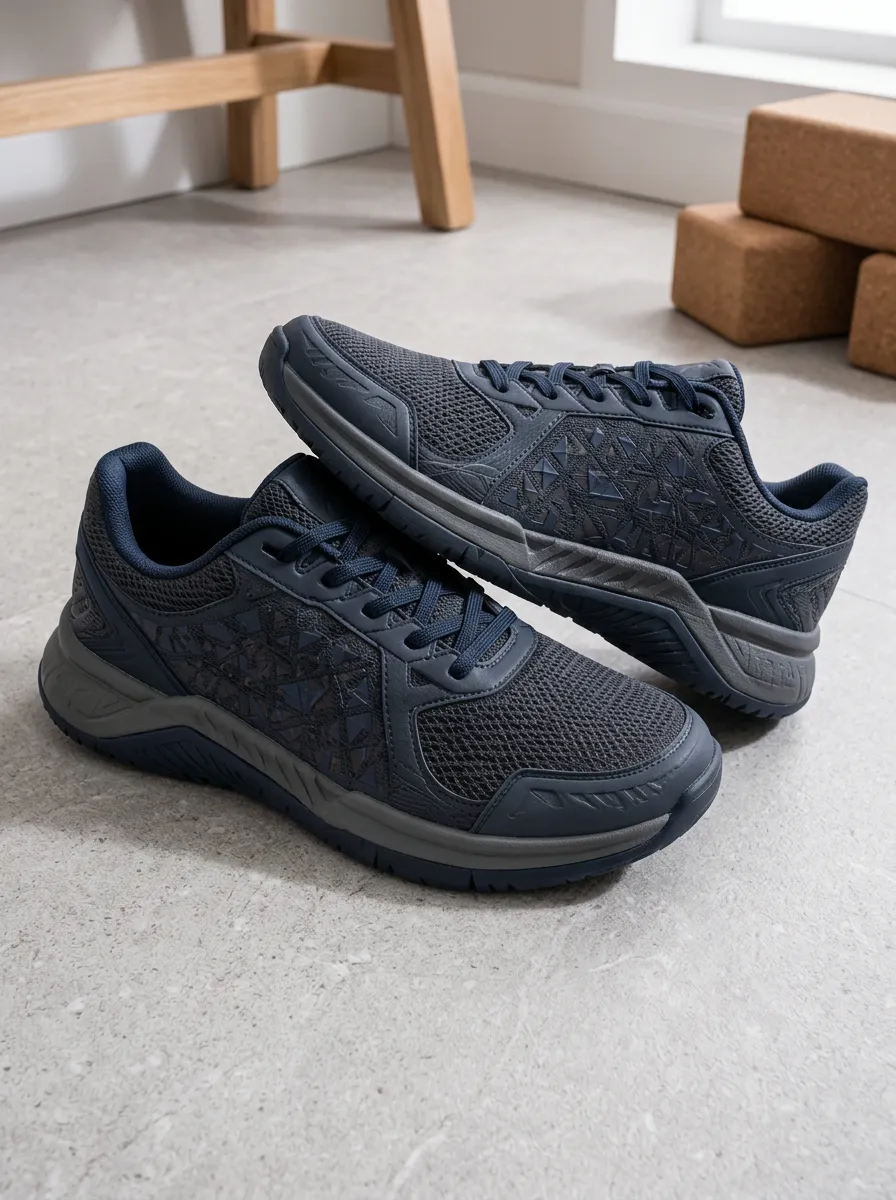 Women's Stride Athletic Fitness Geometric Pattern Printed Sneakers