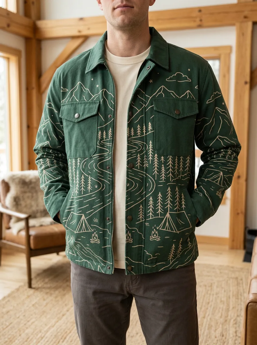 Men's Camping Nature Mountain Forest Rugged Studio Jacket