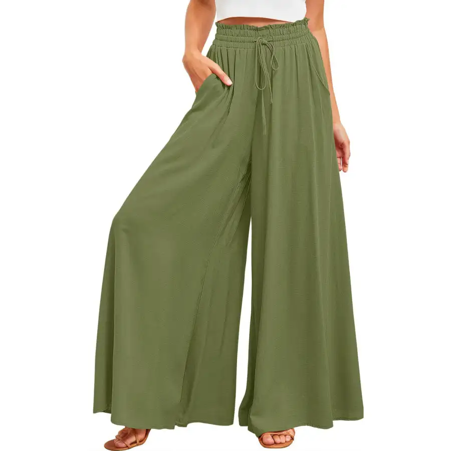 Casual Wide Leg Pants with Pockets