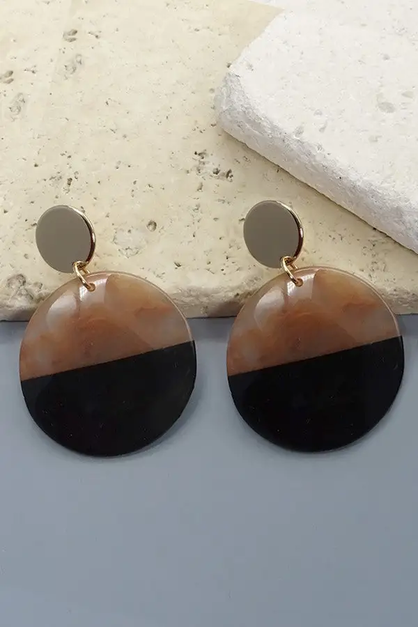 Classic Brown Round Drop Circle