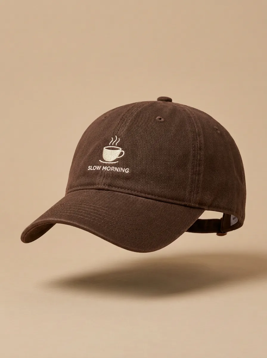 Modern Profile Coffee-Lover Slow-Morning Embroidered Unisex Baseball Cap
