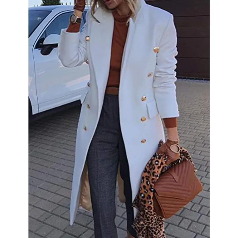 Mid-Length Casual Woolen Coat