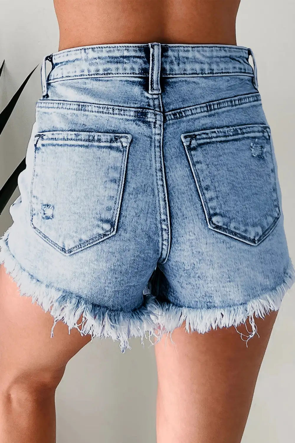 Distressed Acid Wash Denim Hot Shorts