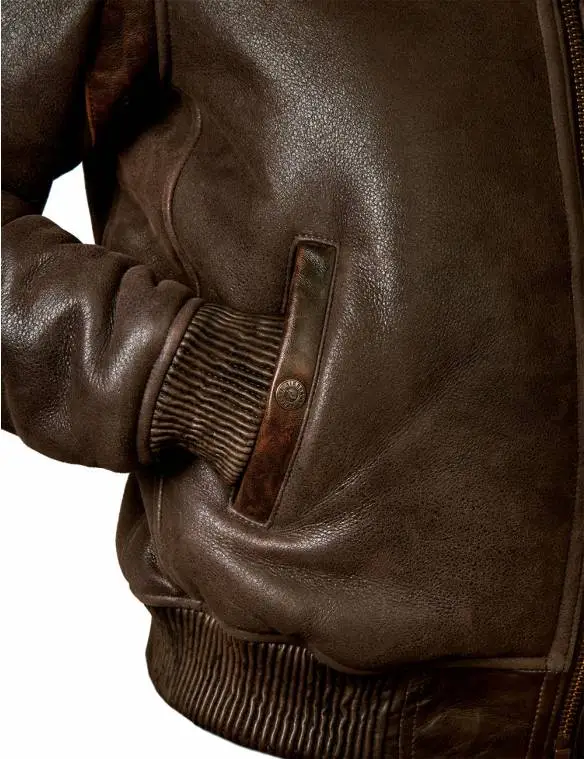 Pocket Front Faux Leather Bomber Jacket