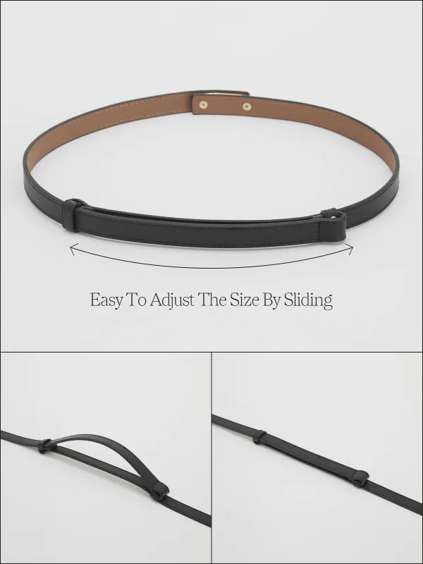 Black Metal Leather Belt